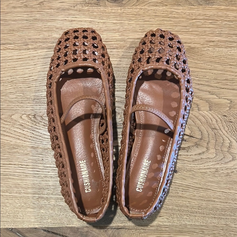 Brown Woven Flats